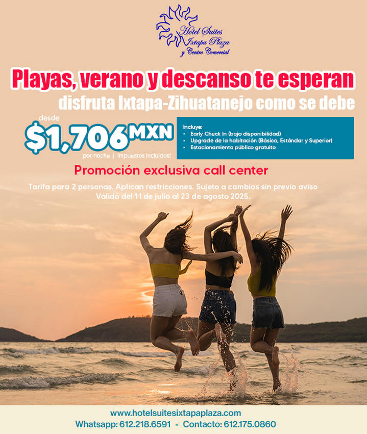 Oferta especial Hotel Suites Ixtapa Plaza, Hotel en Ixtapa Zihuatanejo